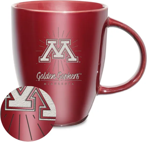 Vista 89 de Rico Industries - Taza de lustre cerámico con grabado láser de la NCAA de 18oz - Café-Té