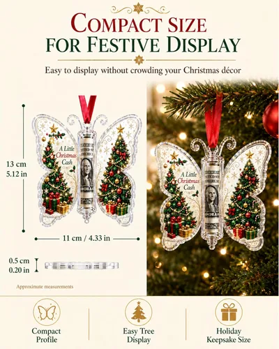 Vista 5 de Regalo de dinero en efectivo de Navidad, adorno de mariposa, decoración de 5PCS-B