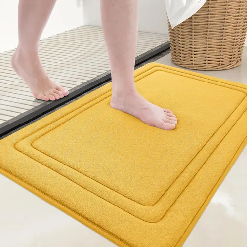 Vista 47 de Grandaily Alfombra de Baño de Espuma Viscoelástica 24x16, Ultra Suave, Antideslizante y Absorbente, Alfombras de Baño Lavables a Máquina y Secables