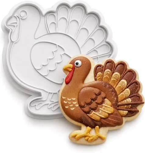 Vista 51 de 8 PCS Thanksgiving Cookie Cutter Set with Embossers Turkey Pumpkin Maple Leaf Corn & More 3" Complete Fall Collection