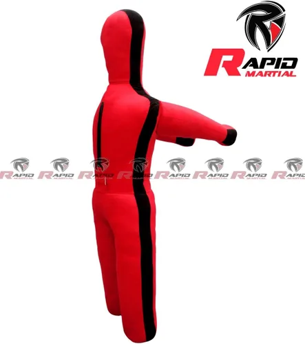 Vista 4 de Muñecos de práctica de boxeo de Jiu Jitsu para niños (4 pies y 48 pulgadas) sin rellenar, ninguno, rojo y negro