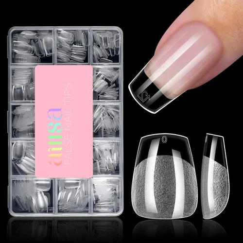 Vista 11 de AILLSA Puntas de uñas de gel suaves en forma de almendra media 450pcs