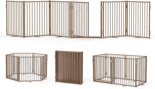 Vista 22 de No Pawblems - Puerta independiente para perros, valla plegable de 30 pulgadas de alto para interiores, extensión de puerta extra ancha para Blanco