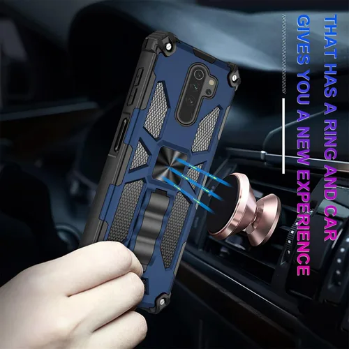 Vista 5 de Asuwish Funda de teléfono para Xiaomi Redmi 9 con protector de pantalla de vidrio templado y accesorios para celda Kickstand protector resistente