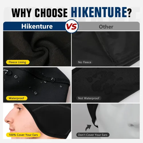 Vista 5 de Hikenture Gorra de invierno con diseño de calavera para hombres y mujeres sombrero térmico de ciclismo