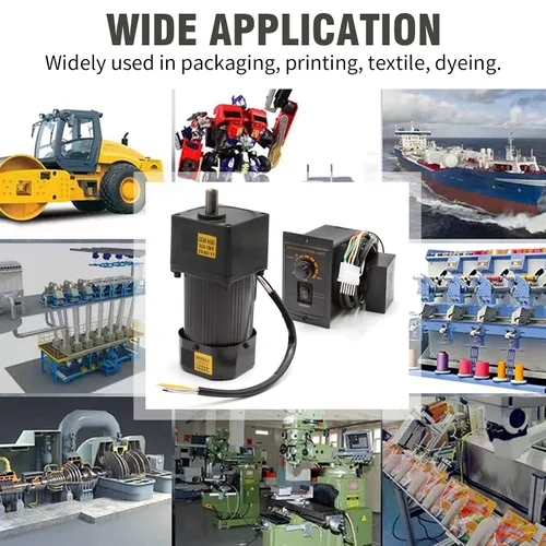 Vista 6 de Motor reductor de engranajes variable ajustable de 90 W 110 V, motor de engranajes de CA con controlador de velocidad, motor eléctrico de reducción