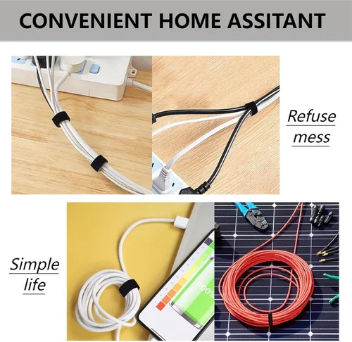 Vista 3 de BSELEYY - Amarres de Cable Reutilizables de 27 Yardas x 1 Pulgada - Correas de Cable Ajustables Cinta de Gestión de Cables Correas de Organización