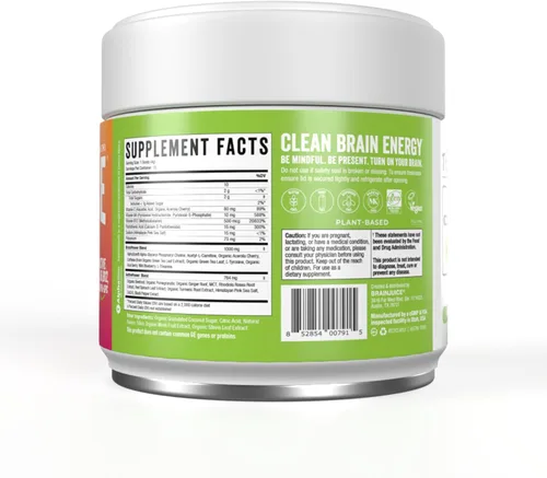 Vista 7 de BrainJuice Suplemento de apoyo cerebral nootrópicos, polvo sin gluten para energía y concentración, mezcla de bebida con L teanina, Alpha GPC
