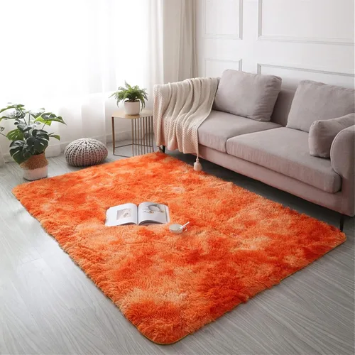 Vista 2 de Lifup Alfombra de área abstracta, suave, esponjosa, moderna, peluda, acogedora, rectangular, de felpa, para sala de estar, dormitorio, decoración