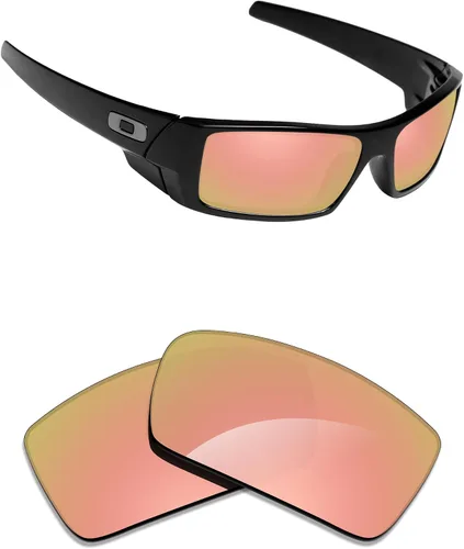 Vista 13 de Alphax Polarized Replacement Lenses for Oakley Gascan OO9014 60mm Sunglasses Glare Reduction Precision Cutting Espejo de oro de 24 quilates