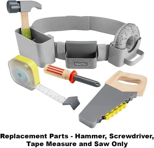 Vista 2 de Piezas de repuesto para cinturón de herramientas Fisher-Price DIY - GGT60 ~ Martillo de simulación de repuesto, destornillador, cinta métrica