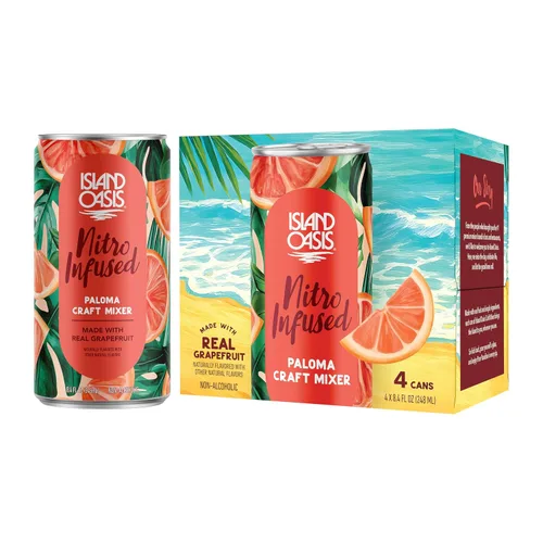 Vista 10 de Island Oasis - Mezclador artesanal de Margarita infundido con Nitro, 8.4 fl oz, paquete de 4, Mocktail de sabor natural y mezclador sin alcohol