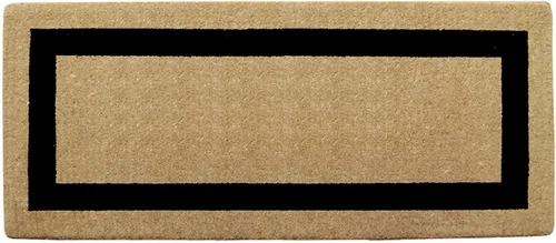 Vista 13 de Felpudo de fibra de coco natural con borde individual negro, 22 x 36 pulgadas