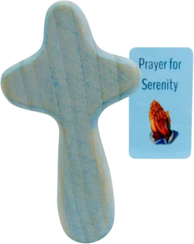 Vista 3 de Westmon Works Serenity Prayer - Cruz de mano pintada a mano de madera cómoda con juego de tarjetas sagradas