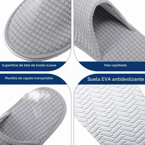 Vista 4 de Geyoga Pantuflas de casa antideslizantes suaves para mujer