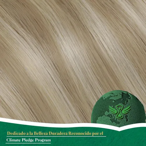 Vista 7 de Easyouth Extensión de cabello humano rubio con cola de caballo, extensiones de cabello humano rubio dorado con reflejos rubios, extensiones