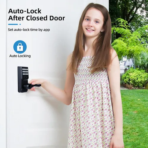 Vista 5 de Cerradura de puerta inteligente con huella dactilar sin llave: cerradura electrónica digital LORVIBO con código de contraseña, perilla de puerta