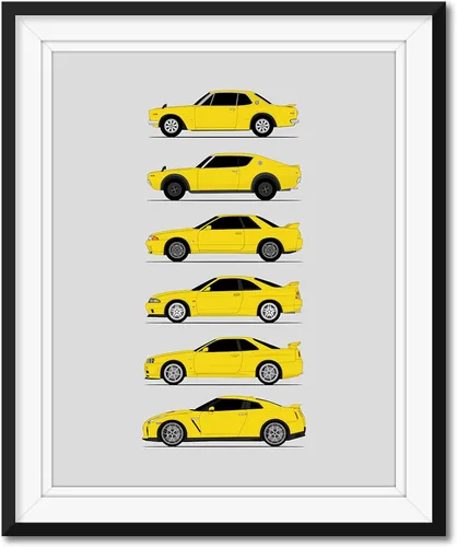 Vista 18 de Custom Car Posters Handmade Poster compatible with Nissan Skyline GT-R and Print of Nissan Skyline GTR (KPGC10, KPGC110, R32, R33, R34, R35)