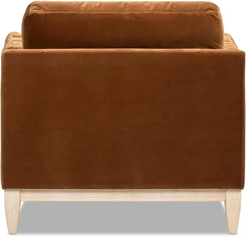 Vista 6 de Jennifer Taylor Home - Silla acentuada Pasadena de 36" de ancho, estilo granja moderna, terciopelo de alto rendimiento color naranja quemado