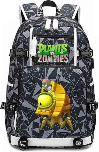 Vista 7 de ISaikoy Game Plants vs. Zombies - Mochila de hombro para libros, mochila escolar, color gris, Gris 15, Mochilas Daypack