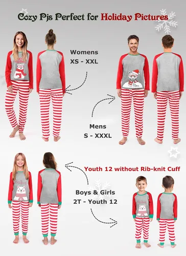 Vista 3 de Pijamas de Navidad familiares a juego, pijamas navideñas para familia o parejas