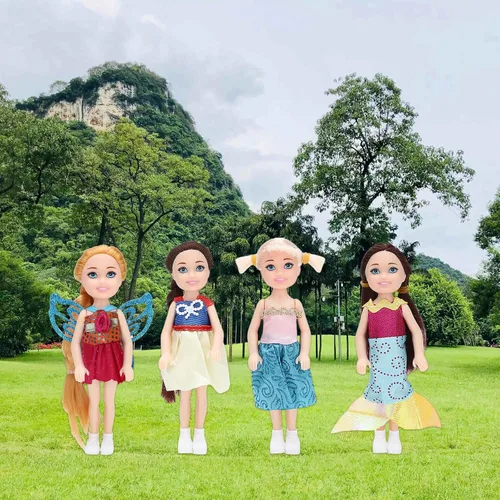 Vista 6 de ONEST 10 juegos de mini muñecas de 5 pulgadas con ropa de muñeca, trajes para fiestas, accesorios para muñecas