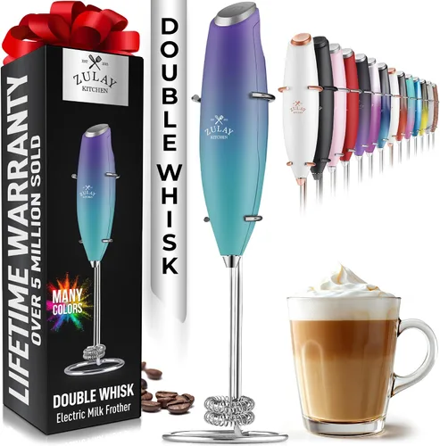 Vista 159 de Zulay Milk Boss Espumador de leche potente manual, hace espuma para latte, batidor para mezclar bebidas, café, miniespumador para capuchino, frappé