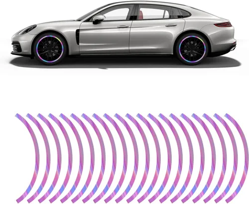 Vista 11 de 16 piezas de calcomanías reflectantes de 17 a 19 pulgadas para llantas de automóvil, cintas decorativas para llantas de automóvil, calcomanías