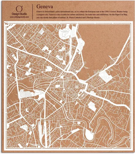 Vista 73 de O3 Design Studio Aberdeen - Mapa de papel cortado en papel blanco de 12 x 12 pulgadas