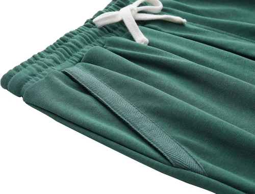 Vista 4 de Pantalones cortos casuales de punto de algodón con cordón elástico para hombre