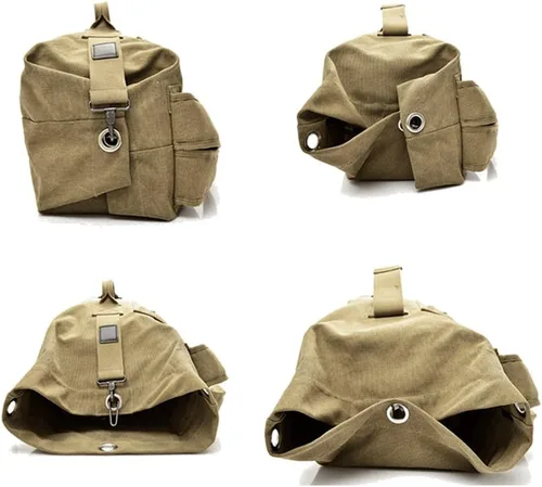 Vista 3 de Bolsa de escalada de viaje de gran capacidad, bolsa de lona militar táctica de carga superior de doble correa mochila de lona