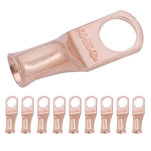 Vista 186 de SELTERM - 5 terminales de anillo resistentes para cable de batería, calibre 1/0 AWG, pernos de 1/2 pulgadas, terminales de calibre 0, ojales