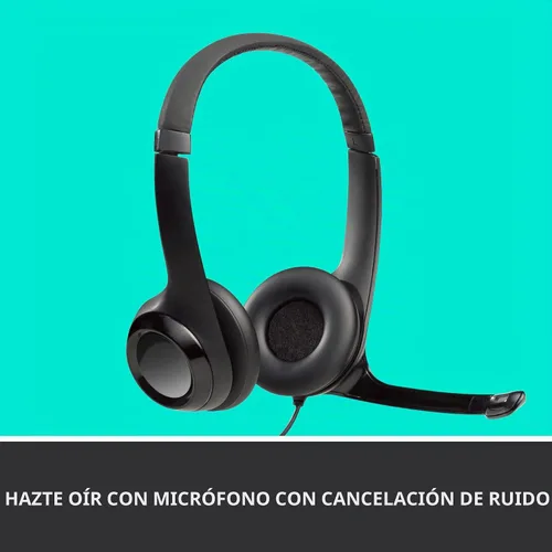Vista 5 de Logitech Auriculares USB H390 con micrófono de cancelación de ruido y cámara web C270 de escritorio o portátil, pantalla ancha HD 720p