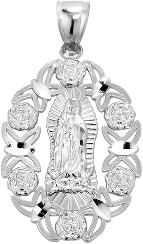 Vista 2 de Collar con colgante de medalla milagrosa de FDJ en plata de ley 925