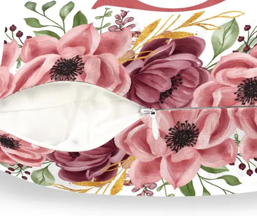 Vista 3 de Funda de almohada con nombre, funda de almohada personalizada con flores, funda de almohada cuadrada, regalos de cumpleaños para mamá, sofá, cama