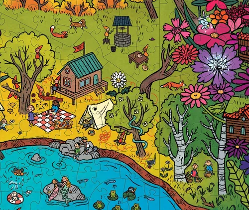Vista 3 de Las casas de los gnomos • Rompecabezas de 1000 piezas de The Magic Puzzle Company • Serie Tres