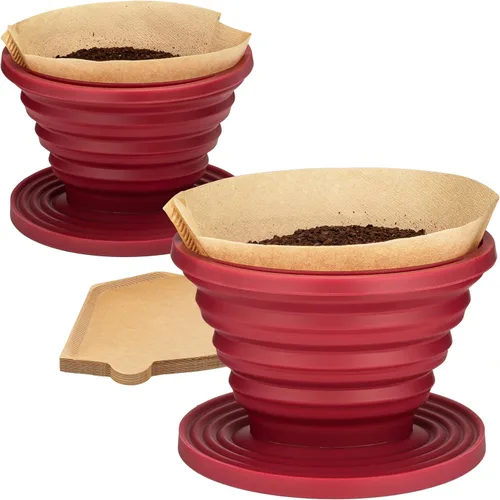 Vista 13 de COLETTI Sierra Camping Gotero de Café Pour Over — Gotero de Café Pour Over Plegable — Incluye Paquete de Filtros de Papel [Negro, Paquete de 1]