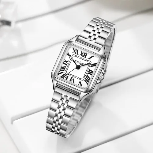 Vista 4 de Classic Relojes cuadrados de mujer con números romanos, de vestir, informal