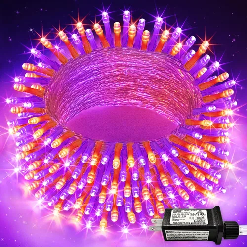 Vista 16 de JMEXSUSS 200 luces LED de Pascua al aire libre e interior para decoraciones, 66 pies conectables pastel luces de Pascua cadena de alambre