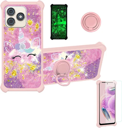Vista 136 de jioeuinly JSF-DJS - Funda compatible con Nothing Phone 2a con protector de pantalla de vidrio templado, policarbonato duro + silicona suave, soporte