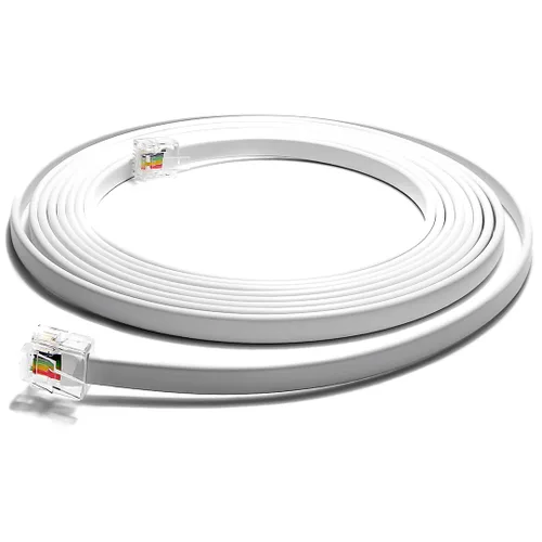 Vista 9 de Cable telefónico RJ11 de 1 pie – Cable de teléfono fijo de 4 cables de grado profesional, 100% cobre, chaqueta de PVC resistente, contactos dorados