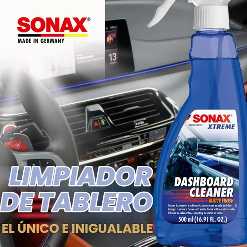 Vista 5 de SONAX Kit de interior de automóvil premium Juego completo de limpieza interior de 5 piezas Limpiador de salpicaderos, espuma de cuero, limpiador