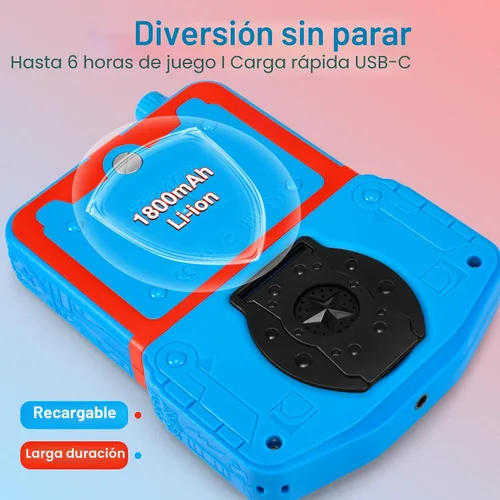 Vista 4 de Consola de videojuegos portátil para niños, 220 juegos clásicos retro integrados, reproductor de mano Plug & Play con pantalla IPS de 3.5 pulgadas