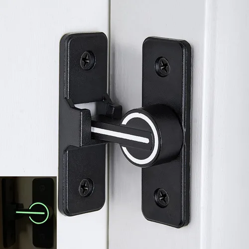 Vista 7 de Cerraduras negras para puertas de granero de 90 grados, cerraduras de puerta de granero deslizantes pesadas, aleación de zinc premium para mayor