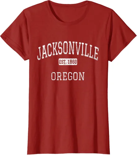 Vista 25 de Jacksonville Oregon OR - Camiseta vintage, Negro