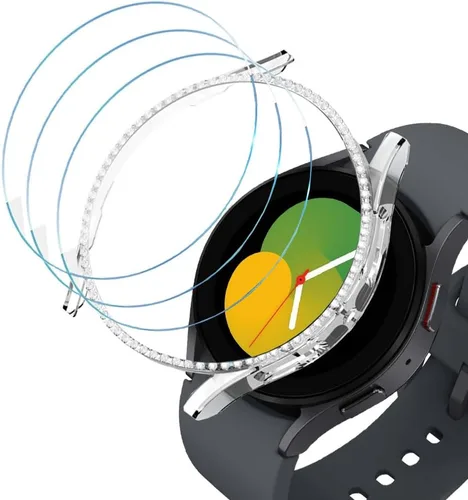 Vista 85 de DEALELE Paquete de 1 + 3 fundas compatibles con Samsung Galaxy Watch 7 Ultra (1.772 pulgadas), funda protectora de policarbonato transparente
