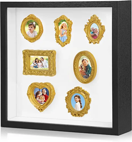 Vista 9 de ZEEYUAN Caja de archivo de aventura de viaje de 12 x 12 pulgadas, regalo para papá, regalo de esposa, hija e hijo, caja de sombra de memoria