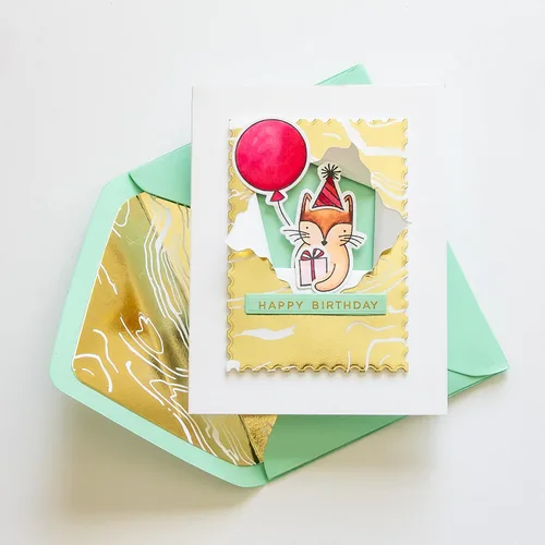 Vista 2 de Ellen Hutson, Essentials by Ellen, Peek-A-Boo Party Animals Stamp & Die Set Combo, Estampación, Papelería, Tarjetas, Scrapbooking, DIY, Interactivo