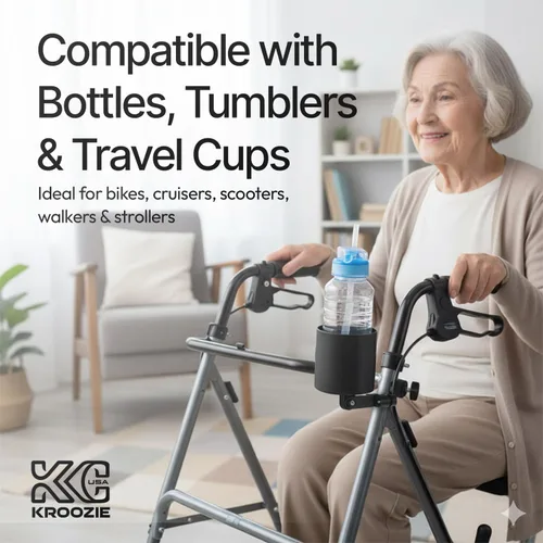 Vista 7 de Kroozie Soporte para botellas de bicicleta de lujo, universal, de acero inoxidable, para manillares, para barras verticales o en ángulo y bebidas