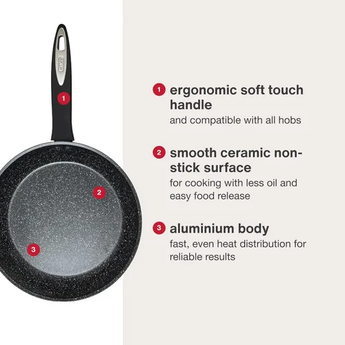 Vista 6 de Zyliss Ultimate Ceramic Cookware - Sartén antiadherente para una preparación saludable de comidas, de calentamiento rápido y fácil de limpiar